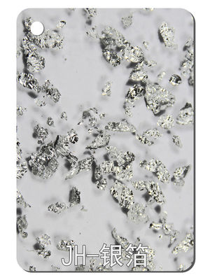 সিলভার ফয়েল টেক্সচার ডিজাইন এক্রাইলিক শীট PMMA প্লাস্টিক প্যানেল ভার্জিন উপাদান 2.5mm-15mm